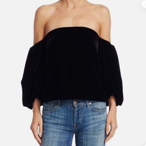 Elizabeth and James Black Velvet Top